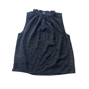 Ann Taylor Black Polka Dot‎ Sleeveless Blouse Small Petite Women’s